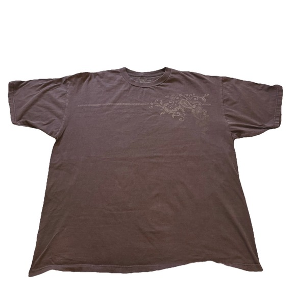 Perry Ellis Short Sleeve T-Shirt Brown Men's XX Large Men 100% Cotton Top Tee - Picture 1 of 4